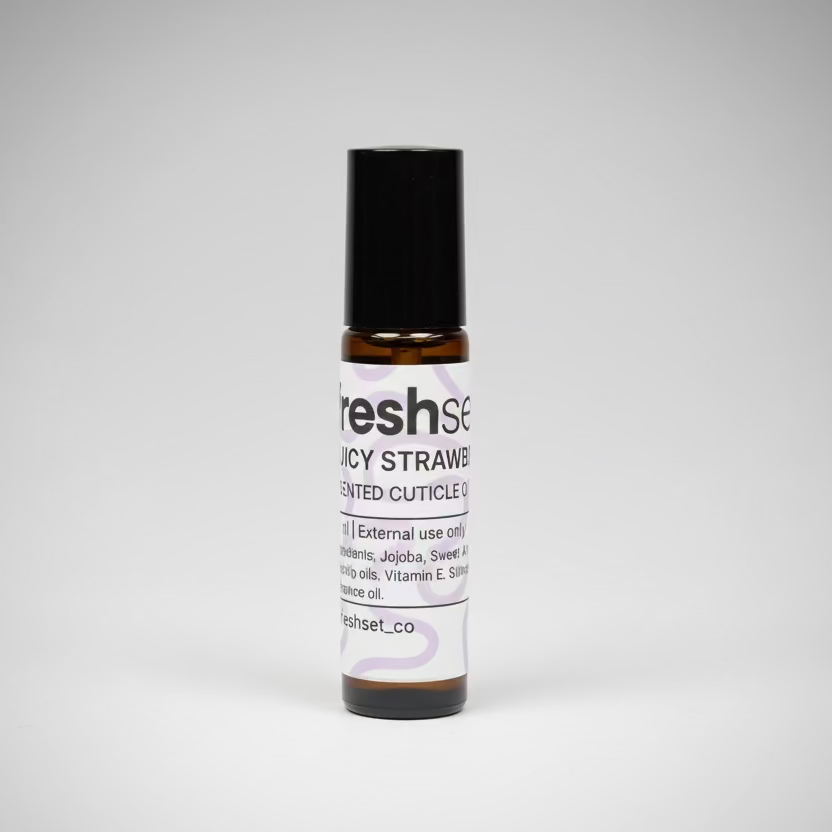 Glass bottle of cuticle oil