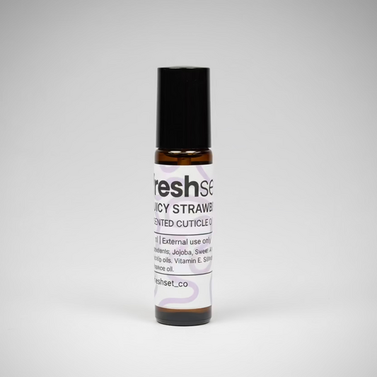Glass bottle of cuticle oil